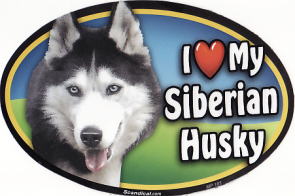 シベリアンハスキーマグネット［I Love My Siberian Husky］